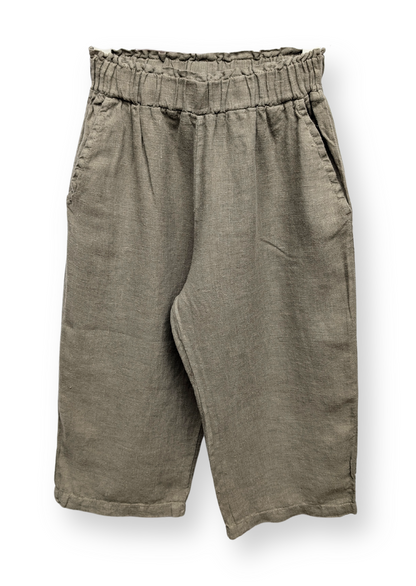 Wide Linen Pants Moss