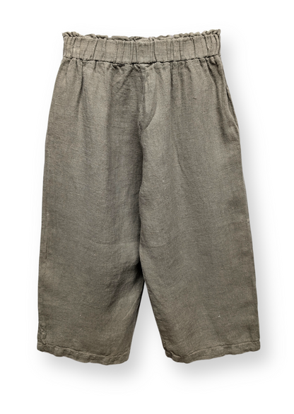 Wide Linen Pants Moss