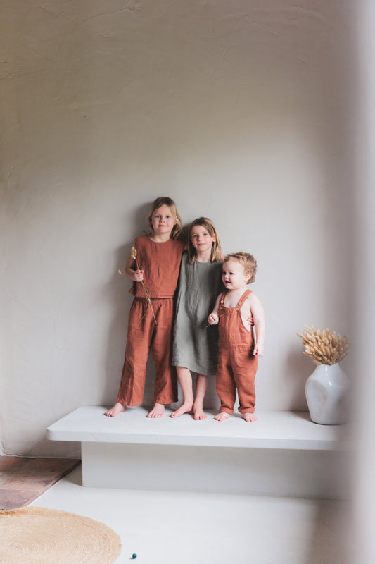 Wide Linen Pants Clay